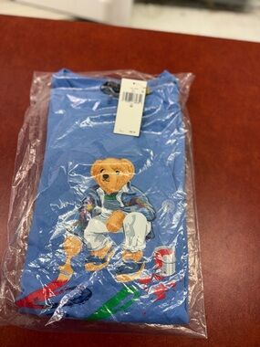 Polo by Ralph Lauren Blue Painter Bear Graphic Tee